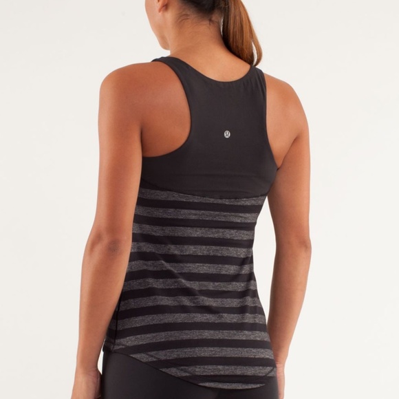Lululemon Run: First Base Tank Micro Macro Black Heathered Black Size 6 - Picture 2 of 4
